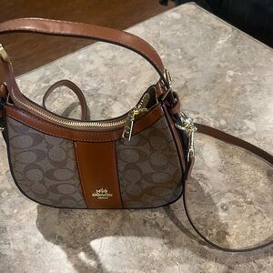Coach Brown Signature Canvas Crossbody Bag